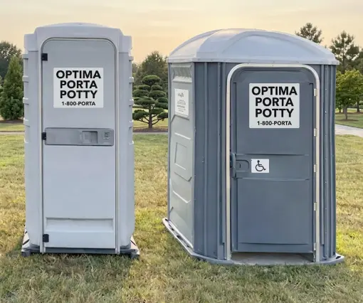 Clean portable toilet setup ready for delivery and service